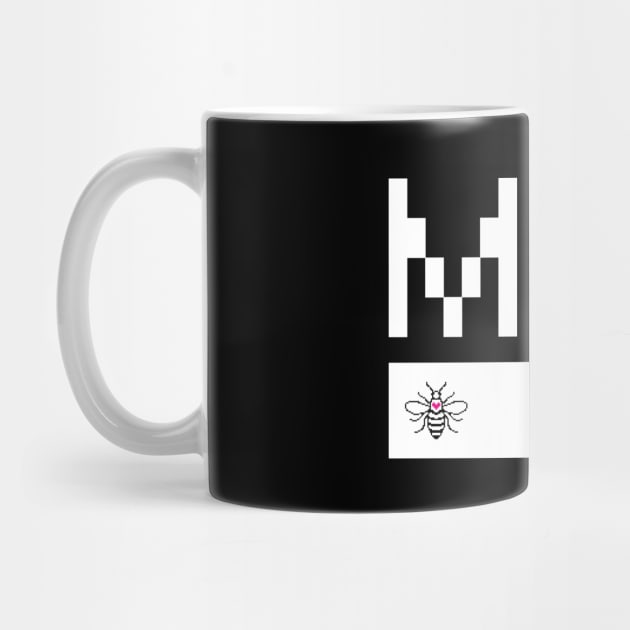 White Love MCR Manchester Worker Bee Digital Pixel by Butter Creative